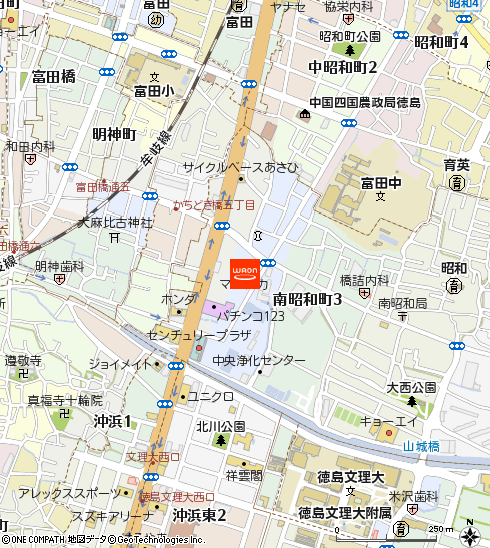 マルナカ昭和店付近の地図